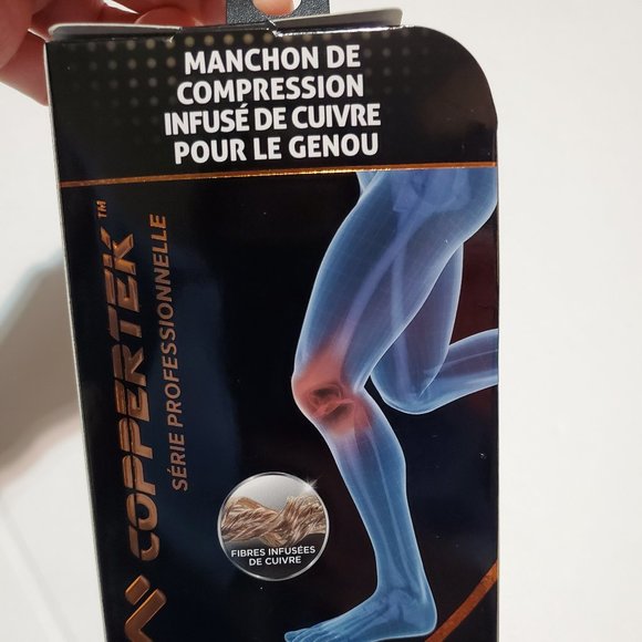 NEW - Coppertek Professional Unisex Copper Infused Compression Knee Sleeve, Sz M - Picture 3 of 8